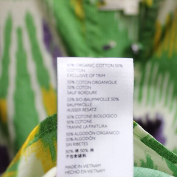 Anthropologie Green Sharona Henley Puffed Sleeve Blouse Size Medium - Picture 2 of 11